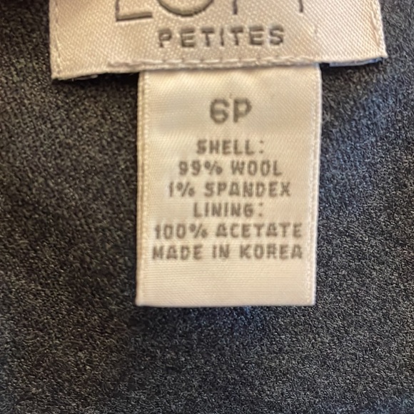 LOFT VTG petite classic A-line wool grey classic minimalist SKIRT back pleat 6P - Picture 13 of 13